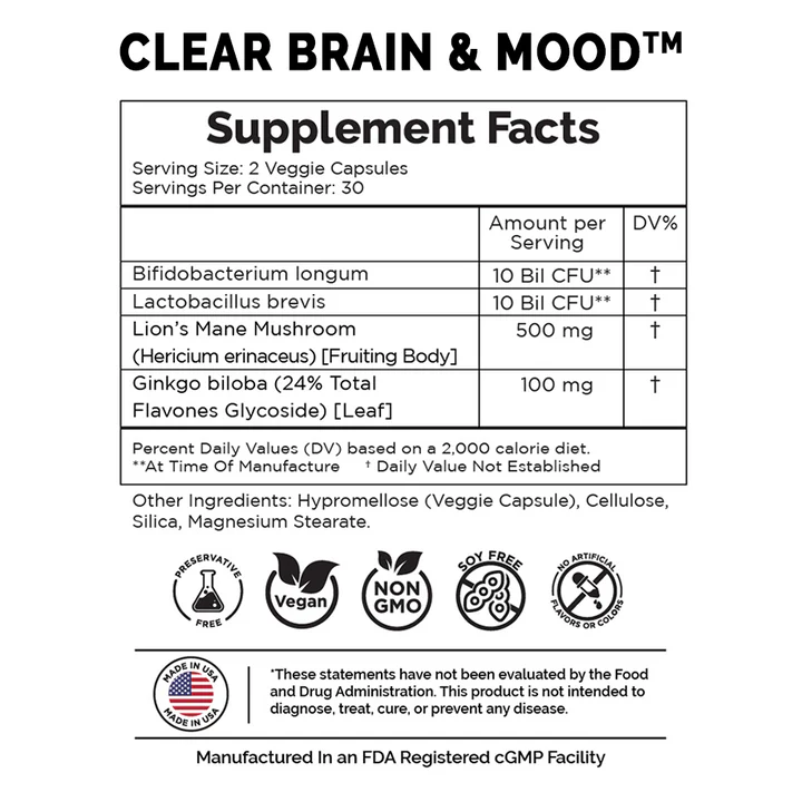 Clear Brain and Mood Ingredients